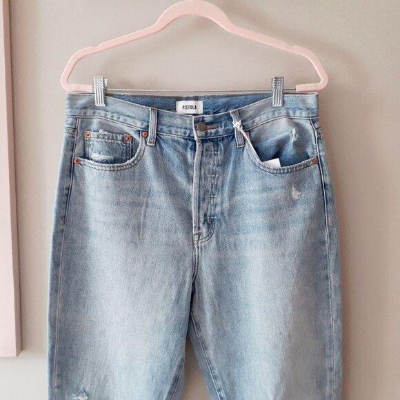 NWT Pistola light wash blue denim high rise slim fit straight jeans, 30 - Picture 14 of 15